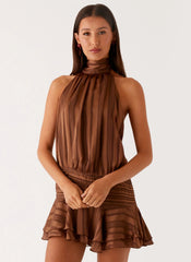 Minivestido de gasa Willow - Chocolate