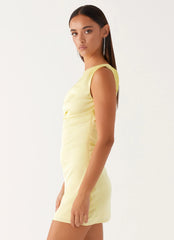 Minivestido de Cetim Heart Of Glass - Amarelo