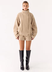 Chaqueta de ante sintético Marlow - Crema