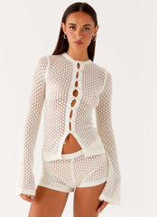 Molly Shorts Mini de Ganchillo - Marfil