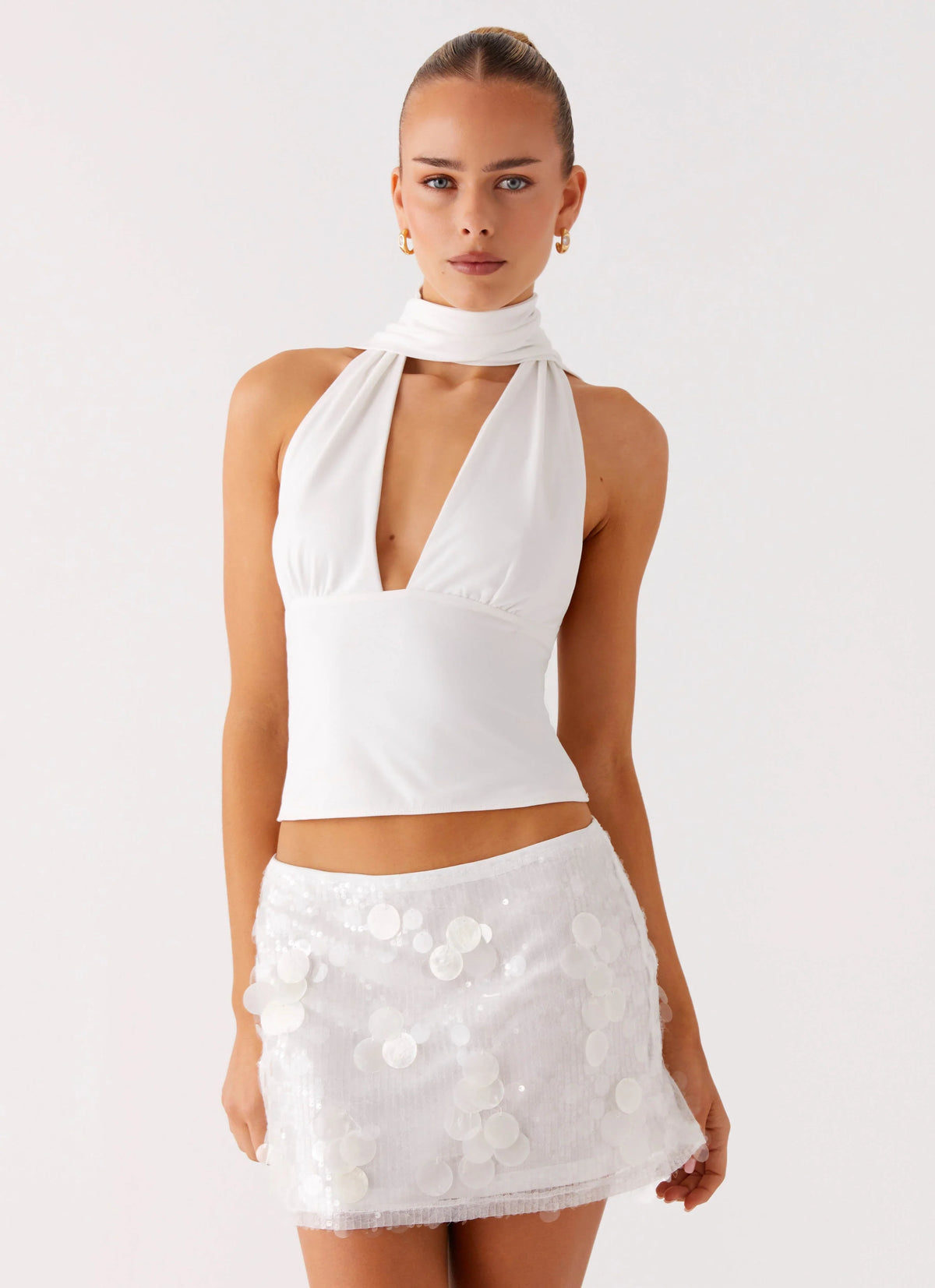Top halterneck Milos - Blanco