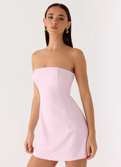 Minivestido tomara que caia Della - Rosa