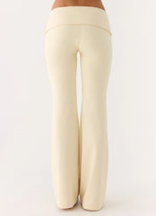Pantalones de tiro bajo Renae - Amarillo bebé