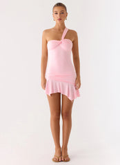 Minivestido Não É O Seu Fã com Recortes - Rosa