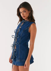 Blusa Jeans Wish You Luck - Azul Escuro