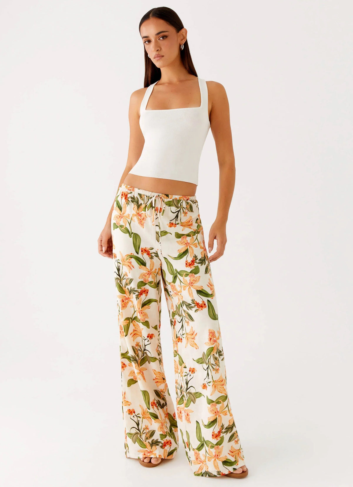 Pantalones de lino Dalida - Estampado floral