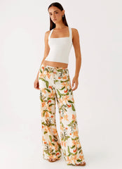 Pantalones de lino Dalida - Estampado floral