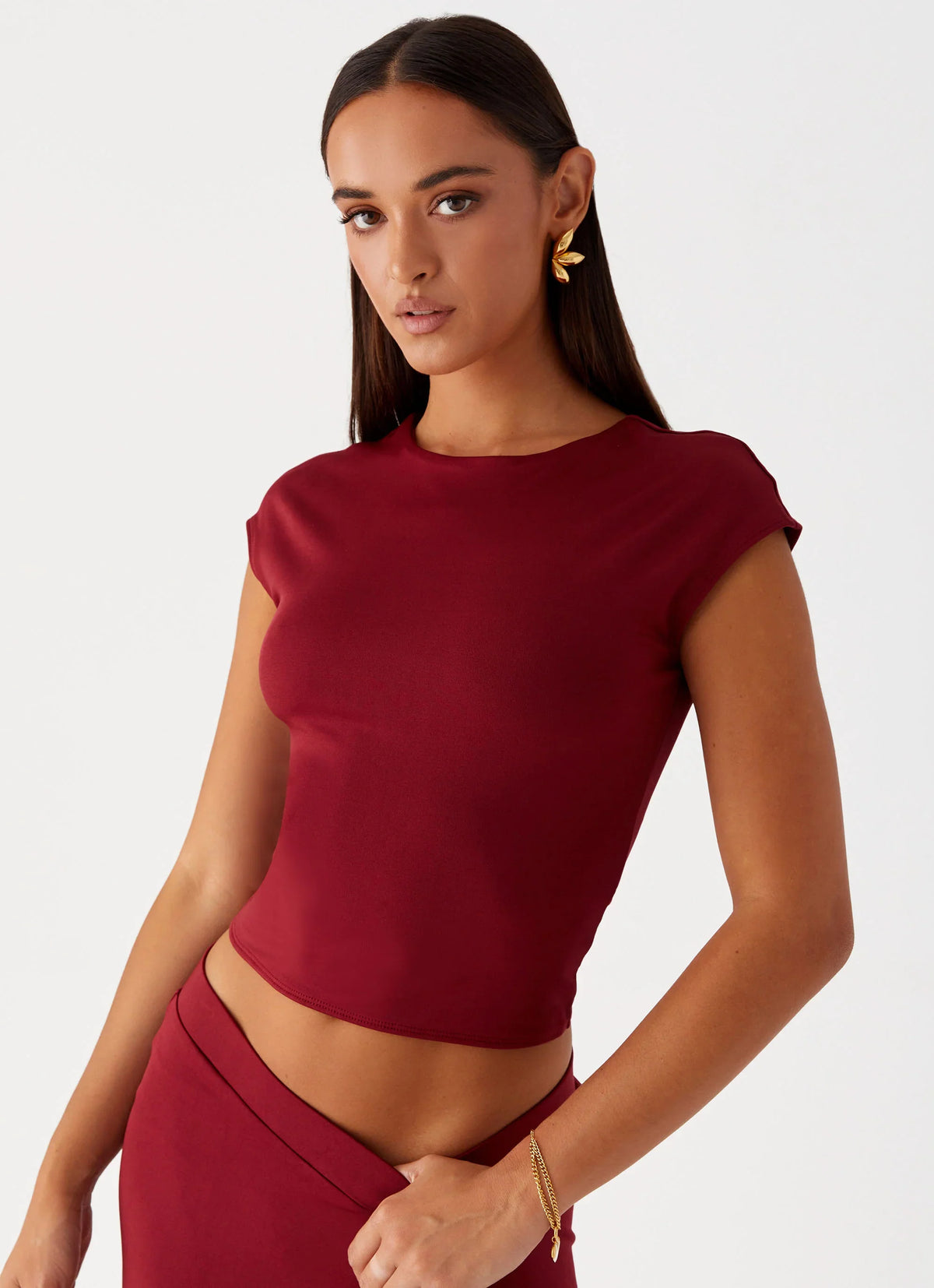 Top "Shes A Lady" - Rojo