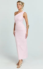 Vestido midi Karlie - Vestido ajustado de un solo hombro en rosa