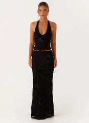 Top Radiate con cuello halter - Negro