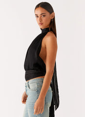 Top de gasa Willow - Negro