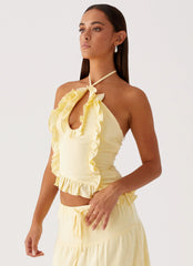 Top de lino Mariella - Amarillo