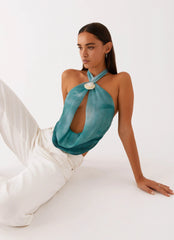 Top estilo chal Zola - Tie Dye verde
