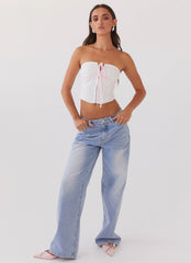 Top de bustier "Todo mi cariño" - Lazo rosa