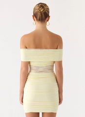 Minivestido con hombros descubiertos Either Way - Amarillo