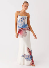 Vestido longo Everett – Estampa Mar de Flores